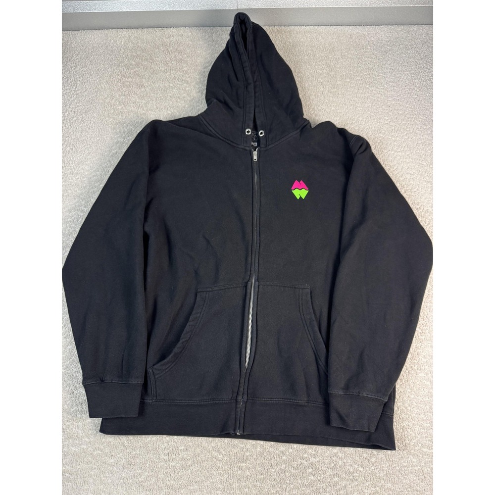 Meow Wolf Hoodie Mens 2XL Black Full Zip Sweatshirt Neon Logo Santa Fe Graphic